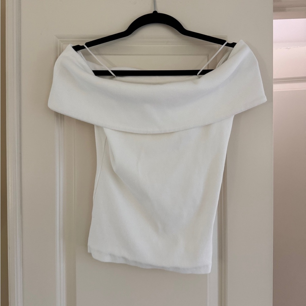 Banana republic Off-Shoulder White Knit Top